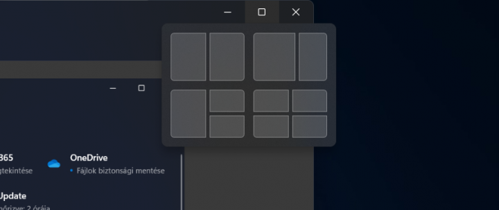 Kiválaszthatjuk, hogyan rendeznénk el az ablakokat – Kép: Microsoft