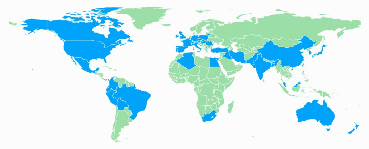A kutatásban résztvevő országok – Forrás: internationalsexsurvey.org