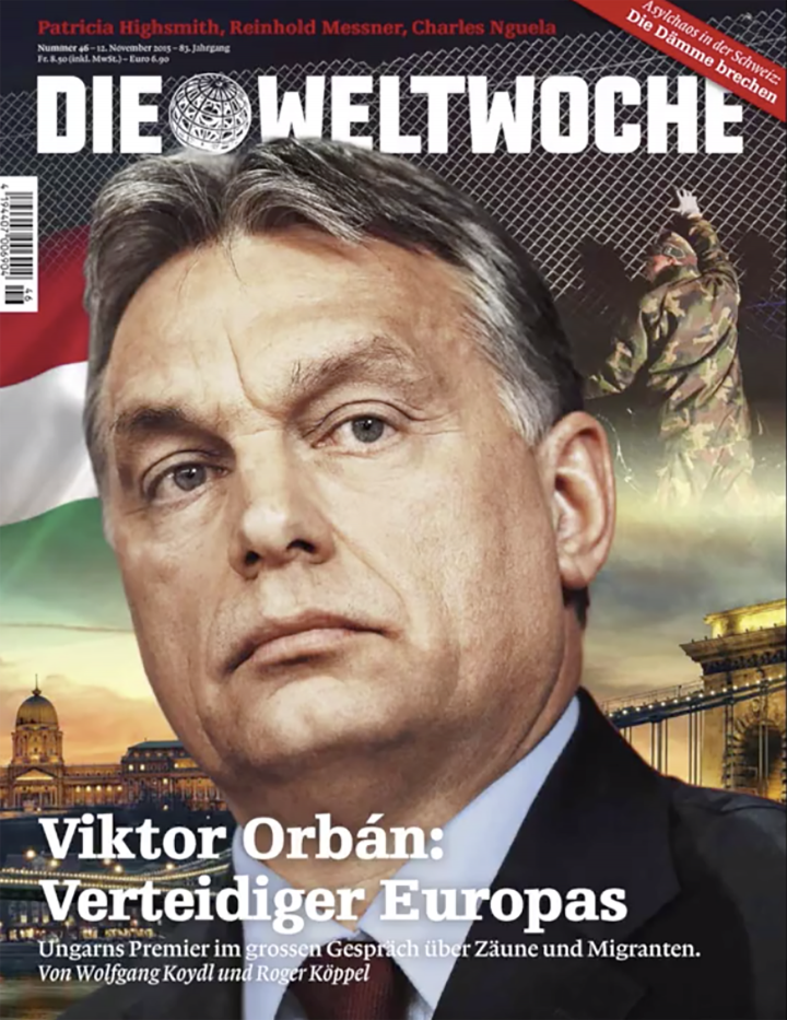 A Die Weltwoche címlapja 2015-ből a menekültválság idejéből – Forrás: Die Weltwoche / TranzPress