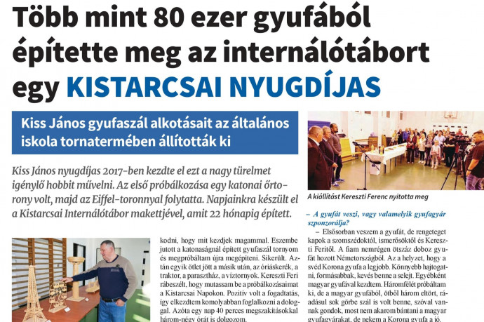 Huszonkét hónapig készült a kistarcsai internálótábor makettje – gyufából