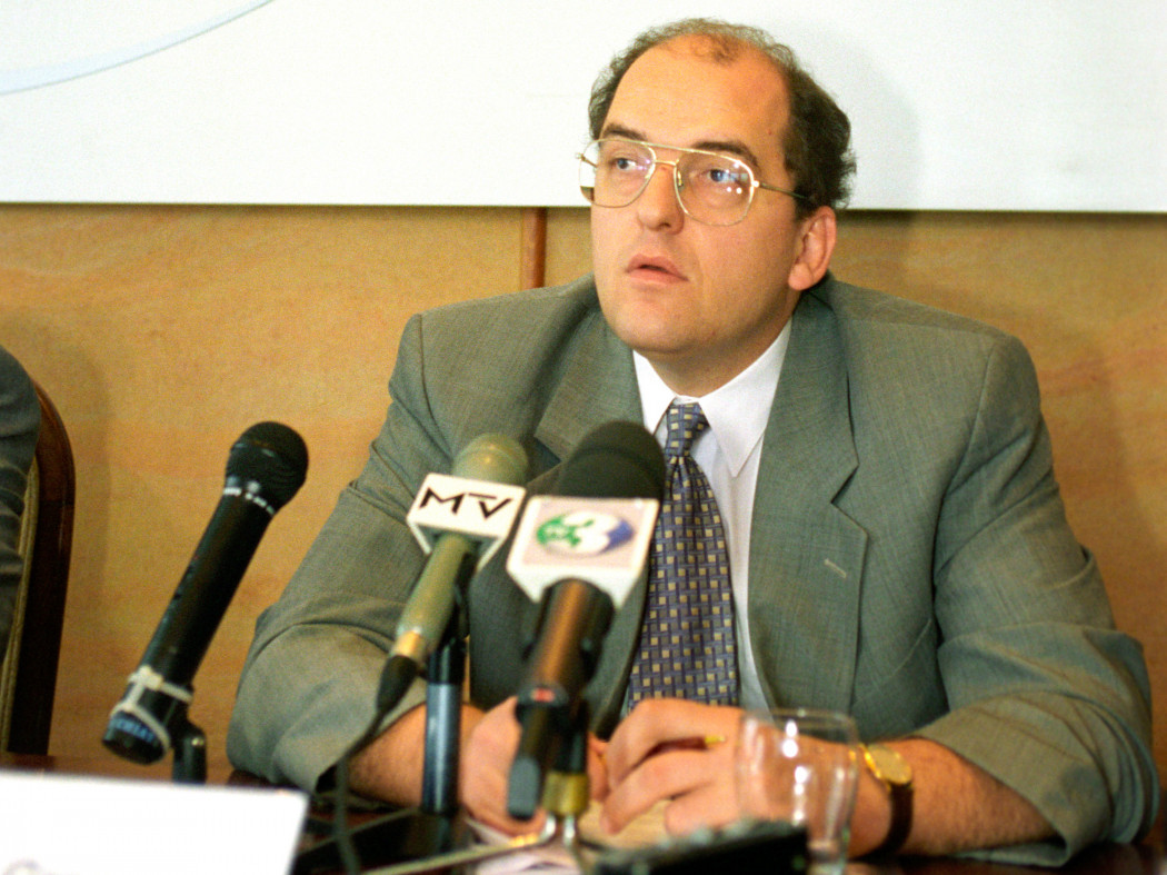 Gansperger Gyula 1999-ben, az Állami Privatizációs és Vagyonkezelő Rt. elnök-vezérigazgatójaként – Fotó: Soós Lajos / MTI
