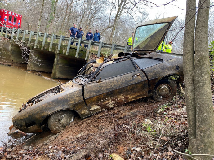 Kyle Wade Clinkscales folyóból kihúzott autója – Fotó: Troup County Sheriff