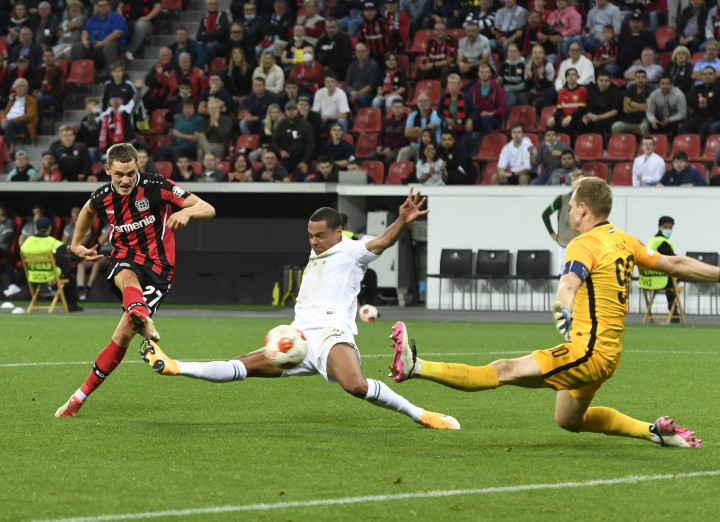Florian Wirtz gólt szerez a Ferencváros ellen – Fotó: Roberto Pfeil / AFP