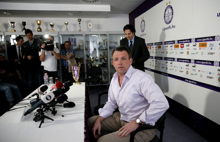 Roderick Duchatelet, az Újpest FC elnöke, tulajdonosa sajtótájékoztatót tart a klub székházában 2014-ben – Fotó: Illyés Tibor / MTI