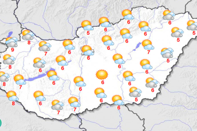 Tízfokos meleg is lehet pénteken, helyenként hózáporral, máshol viharos széllökéssel