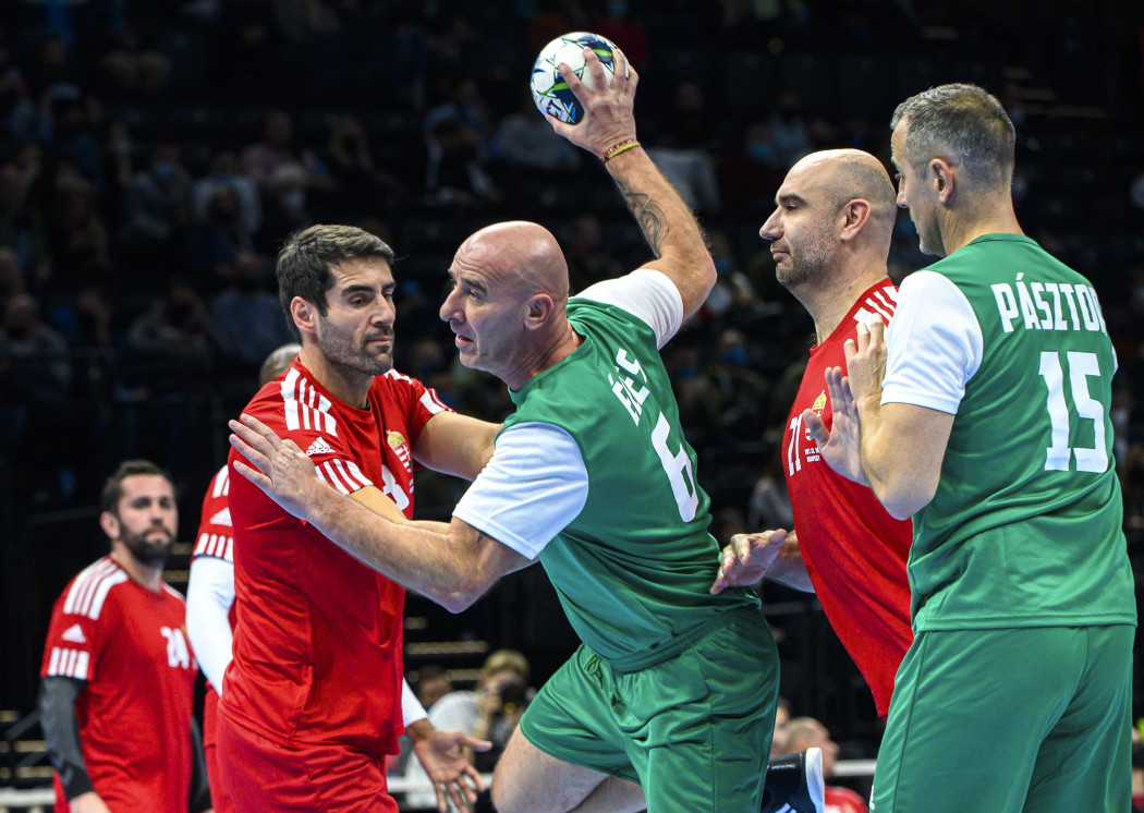 Katzirz Dávid, Éles József, Herbert Gábor és Pásztor István az all-star gálamérkőzésen – Fotó: Szigetváry Zsolt / MTI