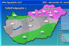 Északkeleten több centi hó is eshet, délnyugaton enyhe lesz az idő