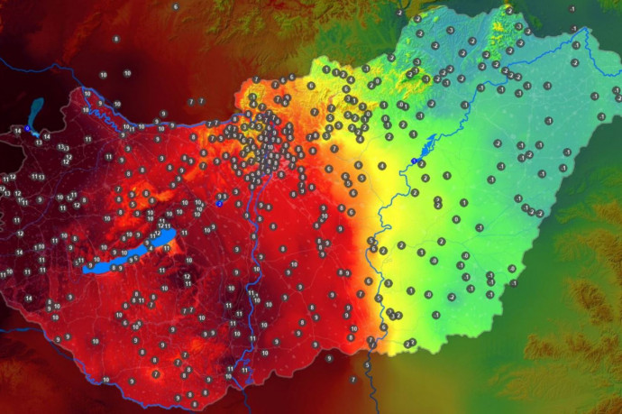 Kettészakadt az ország a délutáni hőtérképen