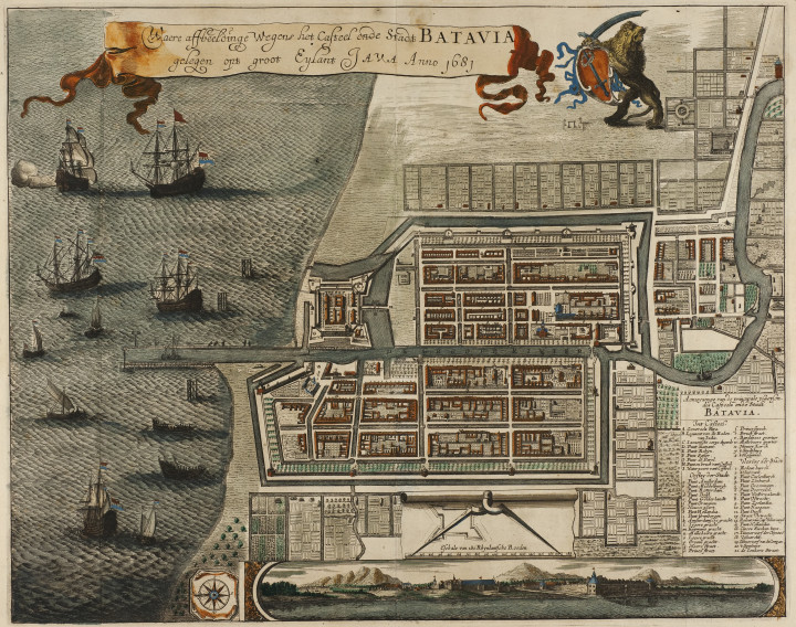 Batavia, a mai Jakarta egy 1681-es holland térképen. Forrás: Wikipedia