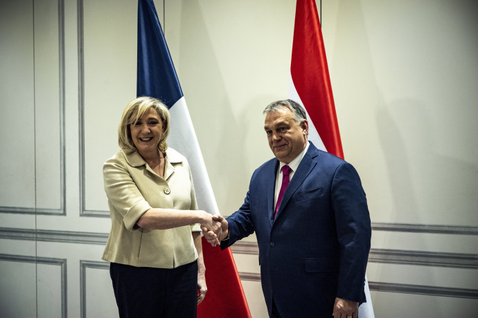 Marine Le Pen és Orbán Viktor Madridban – Fotó: Fischer Zoltán / MTI / Miniszterelnöki Sajtóiroda