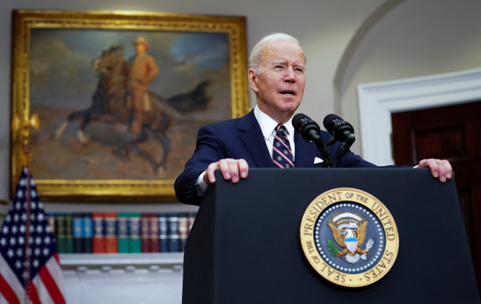 Joe Biden elnök beszél csütörtöki tévébeszédében az amerikai kommandósok akciójáról – Fotó: Sarah Silbiger / Reuters