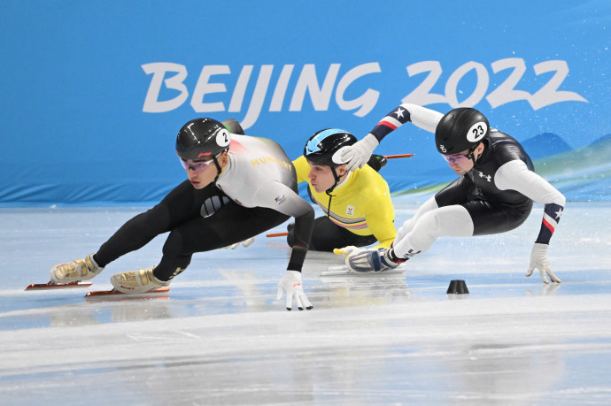 Liu Shaolin Sándor az újraindított futamát is simán nyerte Fotó: Anne-Christine Poujoulat/AFP