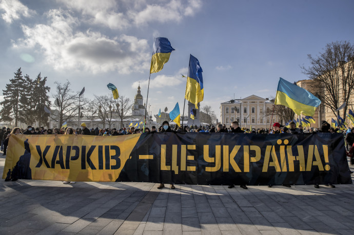 Demonstráció Harkivban az egységes Ukrajnáért – Fotó: Huszti István / Telex