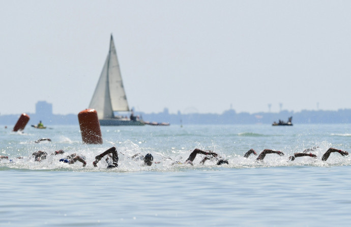Nyíltvízi úszás a 2017-es vizes vb-n, Balatonfüreden Fotó: MTI/Szigetváry Zsolt