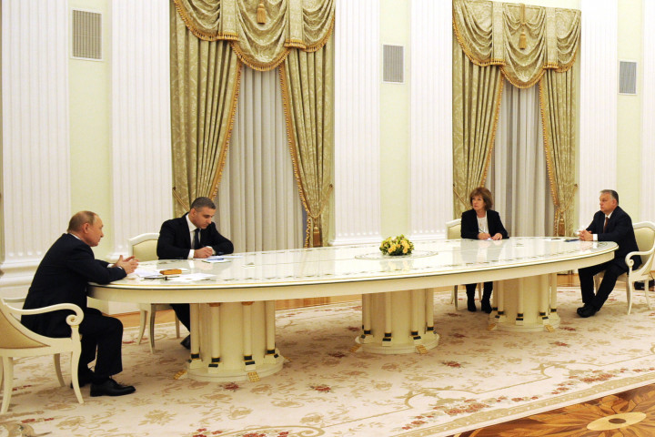 Vlagyimir Putyin és Orbán Viktor februári tárgyalása – Fotó: Kreml / MTVA