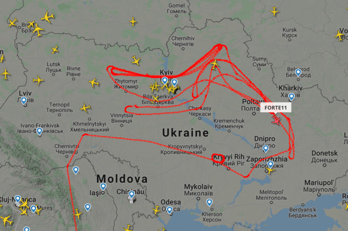 Alaposan körbejárta az amúgy is üres ukrán légteret egy amerikai drón