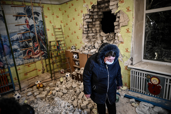 Az óvodában készült kép – Fotó: Aris Messinis / AFP