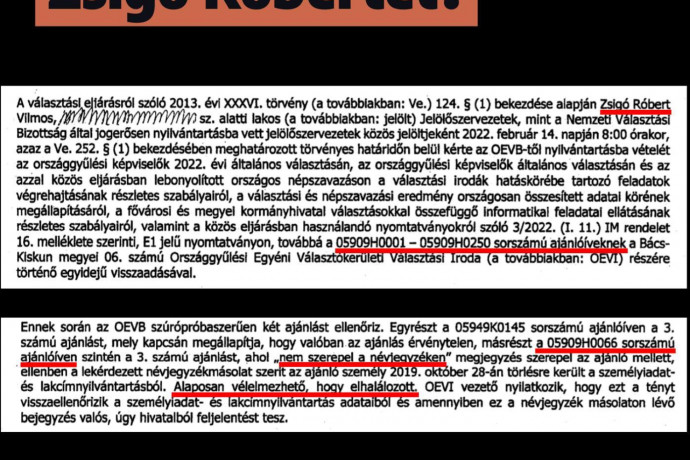 Vizsgálják, hogy tényleg egy nyilvántartásból 2019 őszén törölt ember írta-e alá a fideszes Zsigó Róbert ajánlóívét