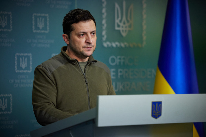 Volodimir Zelenszkij ukrán elnök – Fotó: Handout / Ukraine Presidency / AFP