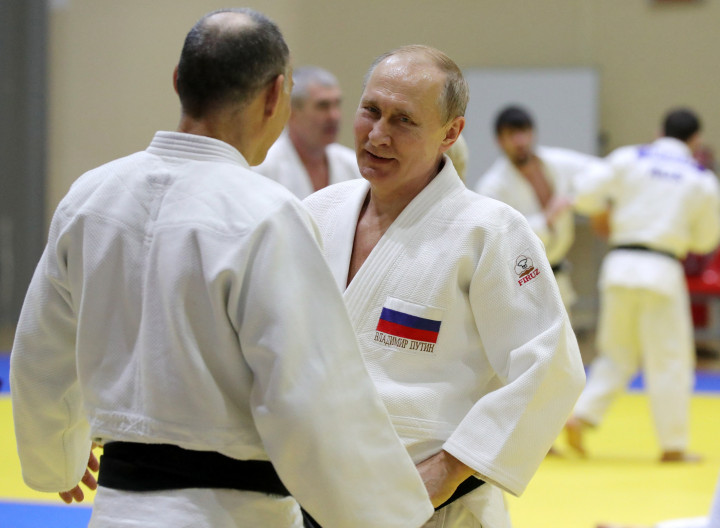 Putyin dzsúdóruhában – Fotó: MIKHAEL KLIMENTYEV