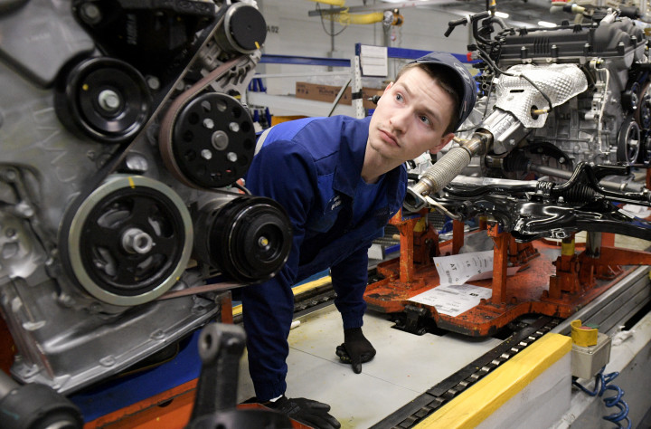 A Hyundai Motor üzeme Szentpéterváron – Fotó: G. Galperin / Sputnik / AFP