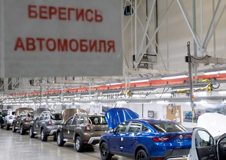 A Renault moszkavi gyárának készáru raktára – Fotó: Stanislav Krasilnikov / TASS / Getty Images
