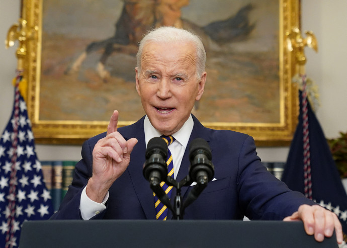 Joe Biden amerikai elnök Oroszország elleni szankciókat jelent be március 8.án – Fotó: Reuters / Kevin Lamarque