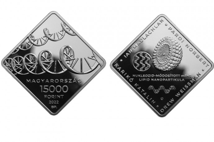 Emlékérmét kap Karikó Katalin és három tudóstársa az mRNS-technika feltalálásáért