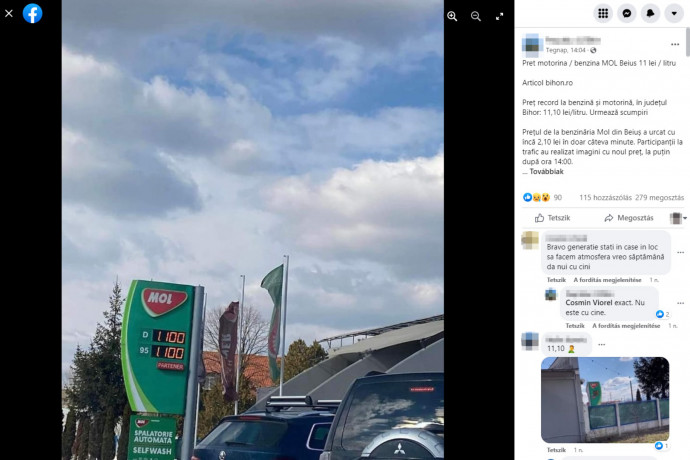 Fact-check: Egy Facebookon terjedő kép miatt Romániában megszállták a benzinkutakat, pedig indokolatlan volt a pánikhangulat