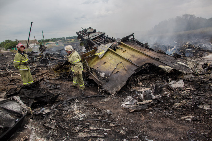 A malajziai Boeing 777-es lezuhanásának helyszíne a Donyecknél – Fotó: Andrey Stenin / Sputnik / Sputnik via AFP