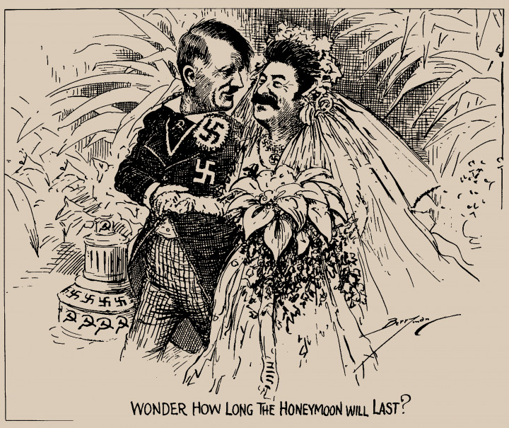 1939-es karikatúra Sztálinról és Hitlerről – Fine Art Images / Heritage Images / Getty Images