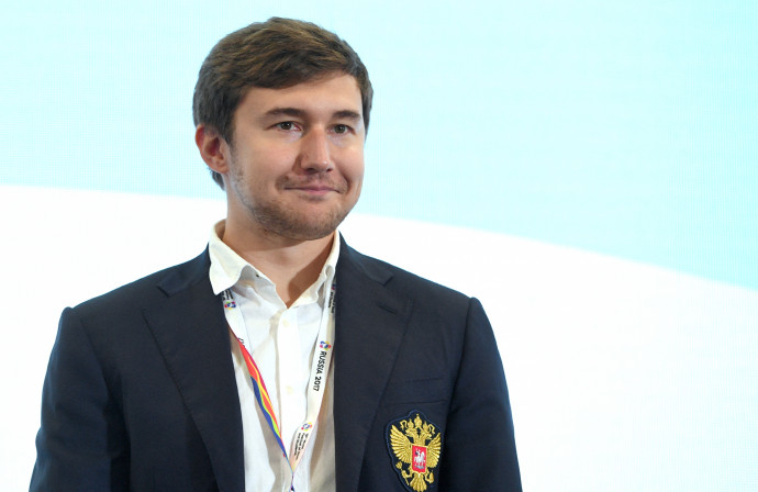 Szergej Karjakin 2017-ben – Fotó: Nina Zotina / AFP