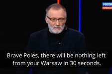 Talkshow az orosz állami tévén: Drága lengyelek, fél másodperc alatt semmi nem marad majd a ti Varsótokból!