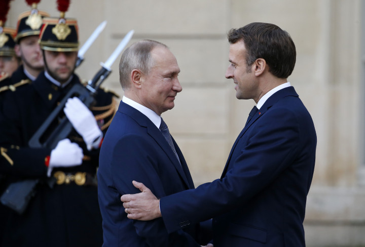 Macron és Putyin egy találkozón Párizsban 2019 decemberében – Fotó: Chesnot / Getty Images
