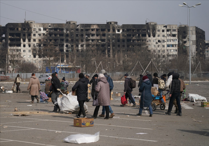 Mariupol 2022. március 26-án – Fotó: Stringer / Anadolu Agency / AFP