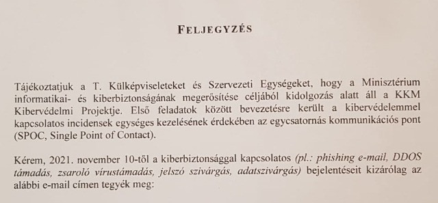 The FM diplomatic cable. Source: Direkt36