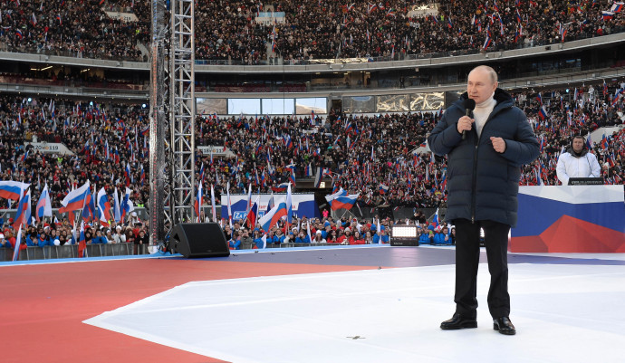 Putyin a moszkvai Luzsnyiki stadionban – Fotó: Ramil Sitdikov / AFP