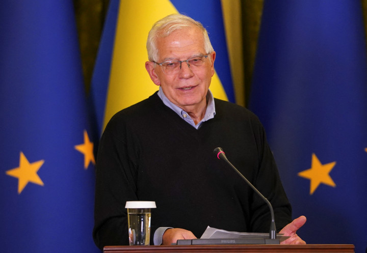 Josep Borrell még április elején Kijevben egy sajtótájékoztatón – Fotó: Janis Laizans / Reuters
