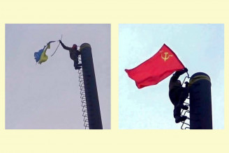 Fact-check: tényleg szovjet zászlóra cserélték le az ukránt a mariupoli acélgyár kéményén?