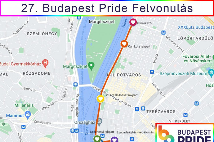 A pesti rakparton vonul idén a Budapest Pride