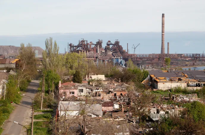 Így festett a mariupoli acélgyár és környéke két nappal ezelőtt, május 3-án – Fotó: Alexander Ermochenko / ALEXANDER ERMOCHENKO