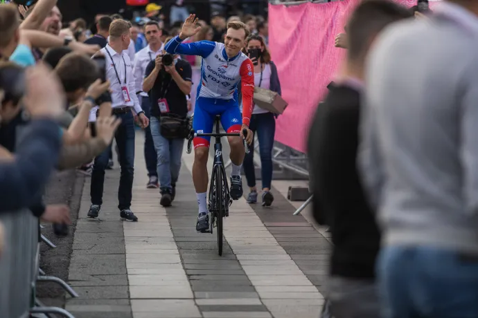 Valter Attila a Giro d'Italia budapesti csapatbemutatóján – Fotó: Németh Sz. Péter / Telex