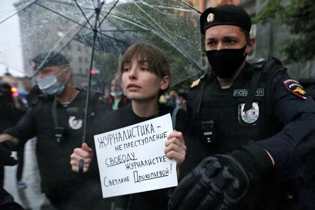 Krisztyina 2020 nyarán Szvetlana Prokopjeva újságírónő bebörtönzése ellen tüntetett, akkor őrizetbe vették – Fotó: Krisztyina Szafonova