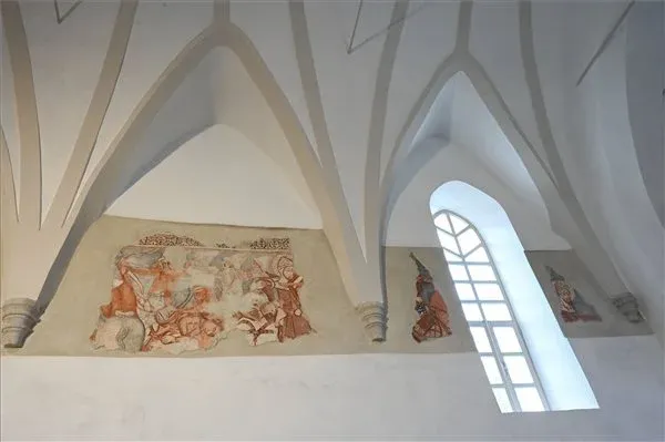 1400 körül festett, Szent László legendáját ábrázoló freskórészletek – Fotó: Kátai Edit/MTI