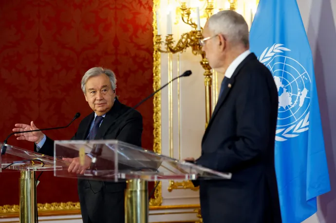 António Guterres és Alexander Van der Bellen sajtótájékoztatója Bécsben – Fotó: Lisa Leutner / Reuters