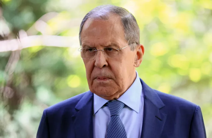 Szergej Lavrov orosz külügyminiszter Dushanbéban, 2022. május 13-án – Fotó: Russian Foreign Ministry / Sputnik via AFP