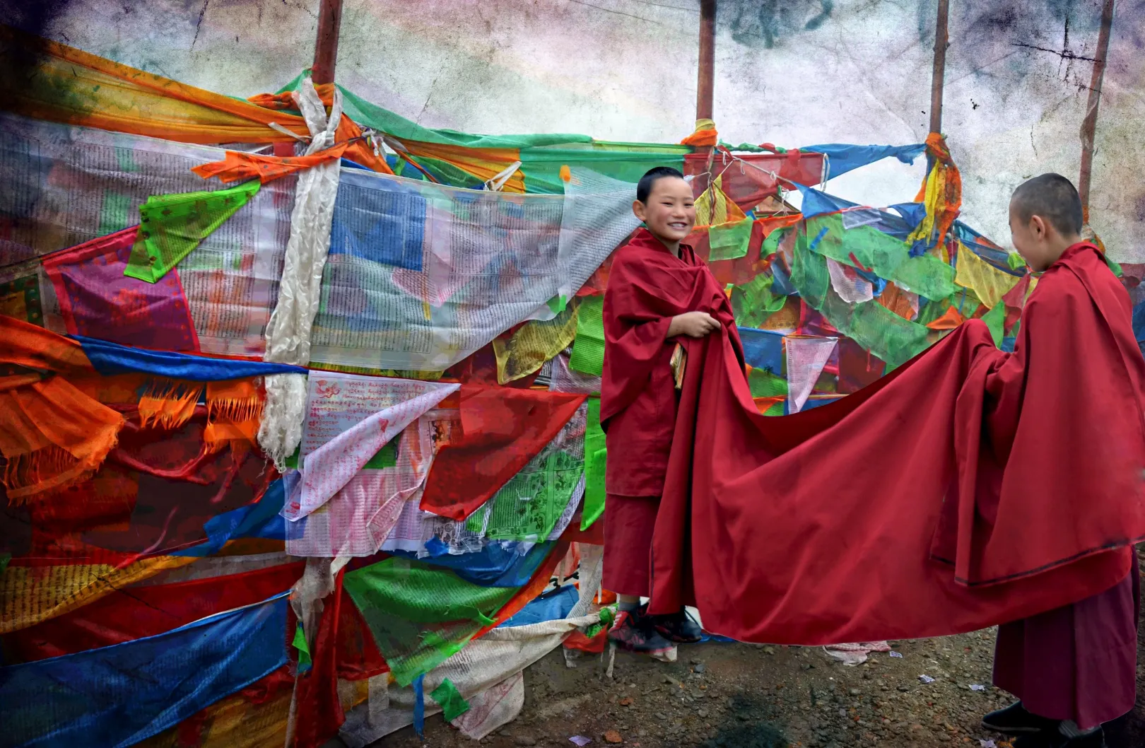 400 szerzetes él a Kumbum kolostorban.A kis lámák itt nevelkednek a 4000 méter magasságú hegyek közt – Fotó: Turós Margaréta