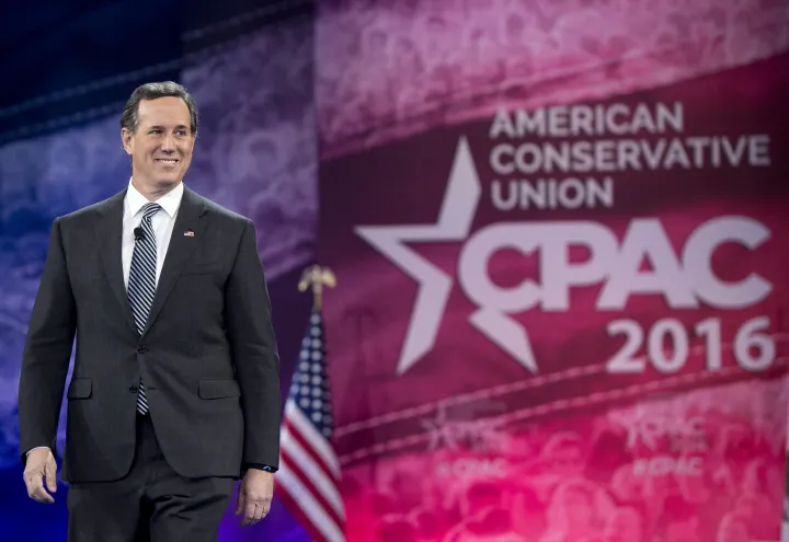 Rick Santorum a 2016-os CPAC konferencián – Fotó: Saul Loeb / AFP