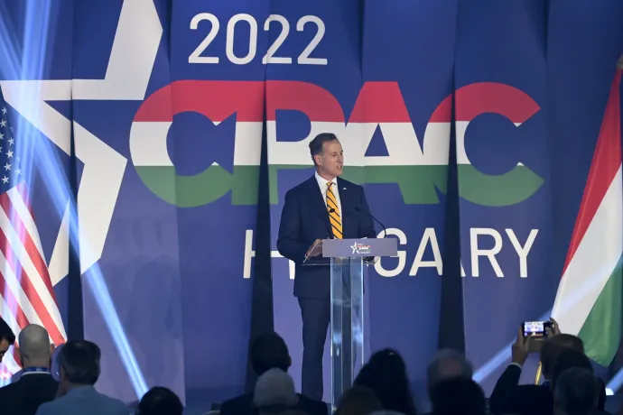 Rick Santorum beszédet mond a CPAC Hungary konferencián – Fotó: Koszticsák Szilárd / MTI