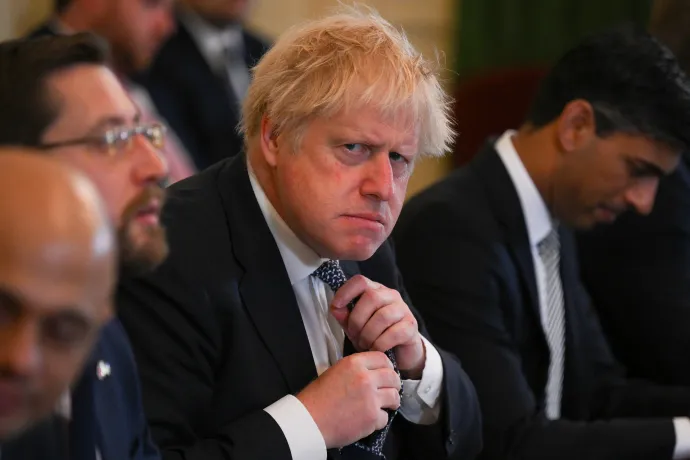 Boris Johnson brit miniszterelnök egy londoni kormányülésen 2022. május 24-én – Fotó: Daniel Leal / POOL / AFP 